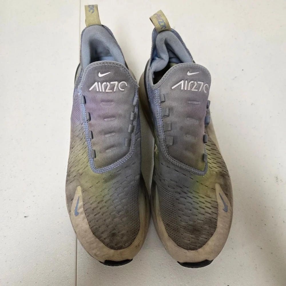 Nike Air Max 270 Blue Yellow Gradient Mens 10 IB7937-468 Running Shoes